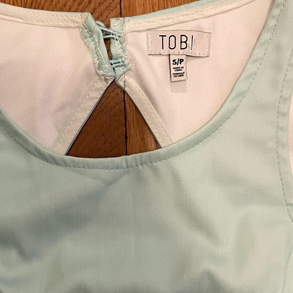 NWOT Tobi Mint and Lavender Geometric Print Open Back Cutout Dress, Size S - Picture 3 of 3